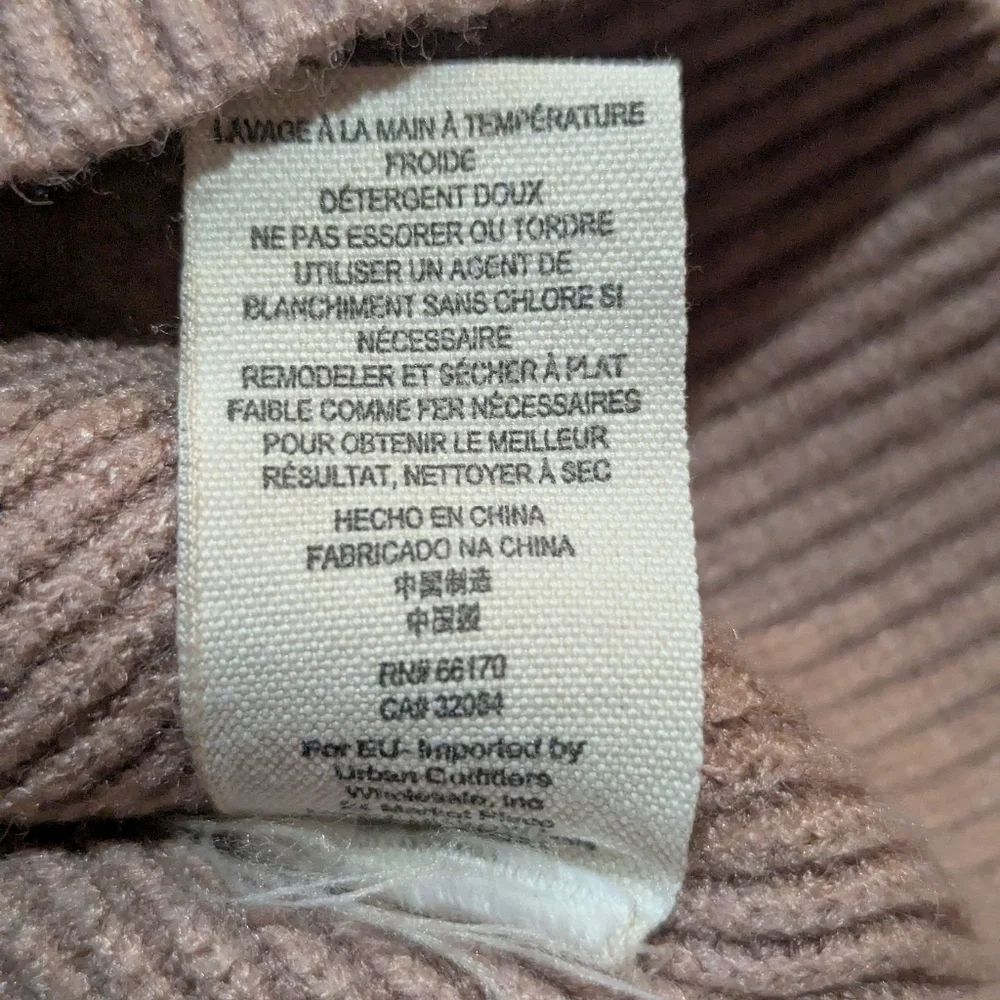 Free People Sweater Pink Mauve Oversized Turtleneck Ribbed Boho Size Large